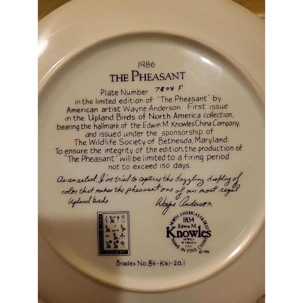 Knowles 1986 pheasant